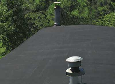 Finished rubber flat roof